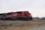 SOO 6047 highballs towards Frank Rd. with EB coal loads train 804